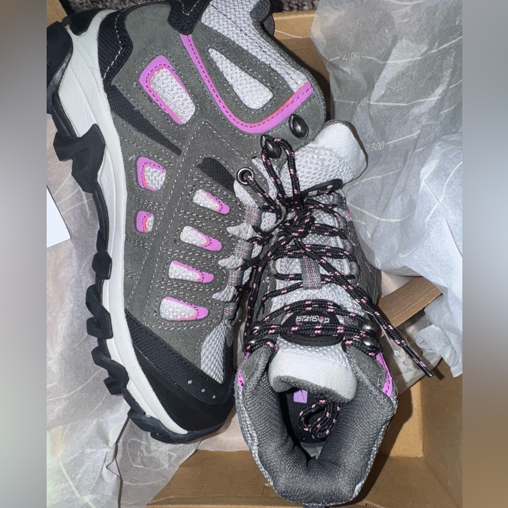 Pacific Mountain Women's Gray and Purple Hiking Shoes